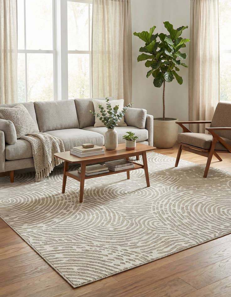 Detail image of  10' x 10'  Washable Modern Indoor / Outdoor Square Rug