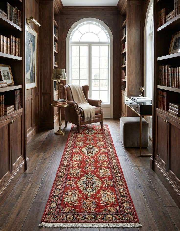 Detail image of 2' 7 x 13' 11  Hand Knotted Qom Persian Runner Rug