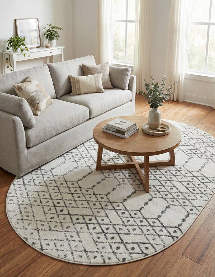 Detail image of  5' 3 x 8' Paxon Trellis Oval Rug