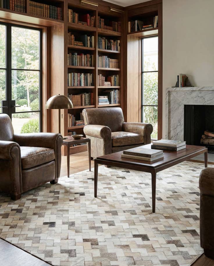 Detail image of 6' x 8' 11 Cowhide Stocks Rug