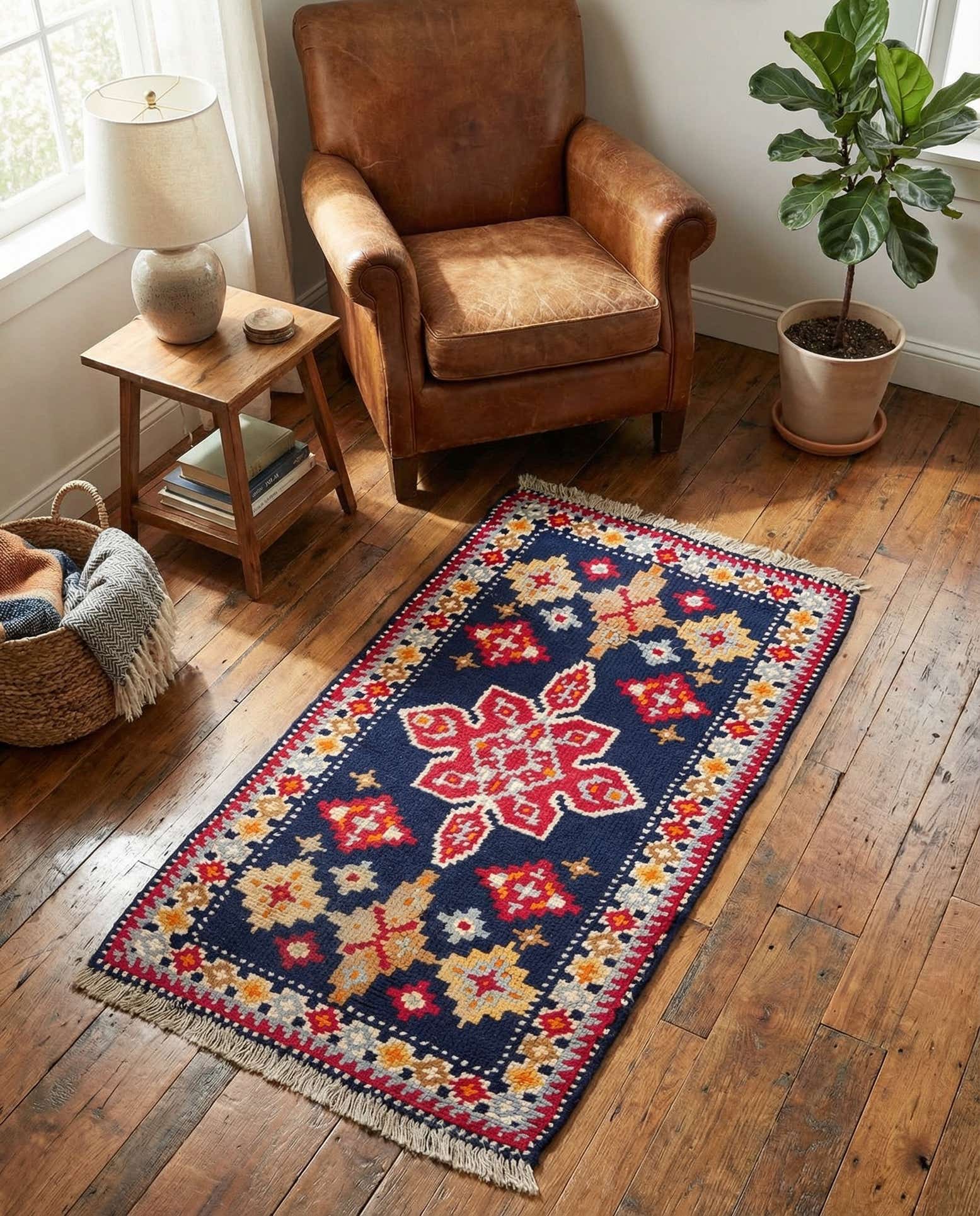 2' 2 x 4' 3 Hand Knotted Moroccan Wool Runner Rug