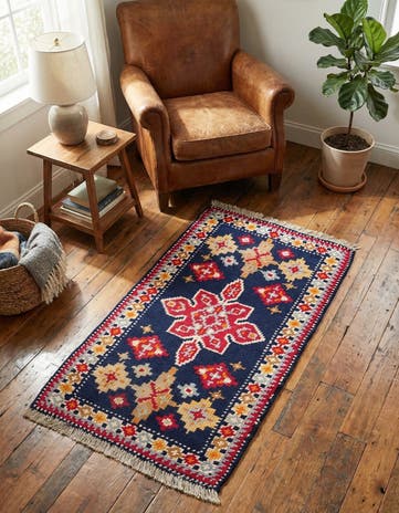 2' 2 x 4' 3 Hand Knotted Moroccan Wool Runner Rug