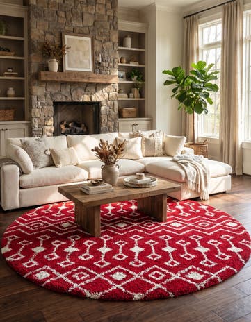 10' x 10' Moroccan Trellis Shag Round Rug