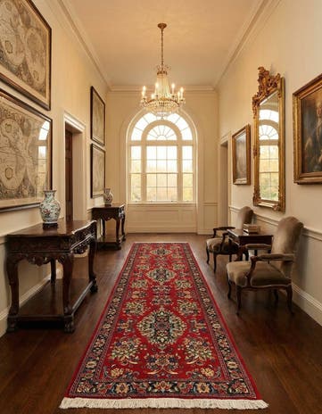 2' 7 x 13' 7 Hand Knotted Qom Persian Runner Rug