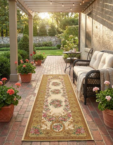 2' x 8' Easy-Clean Traditional Indoor / Outdoor Runner Rug