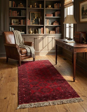 3' 5 x 6' 2 Hand Knotted Afghan Akhche Wool Rug