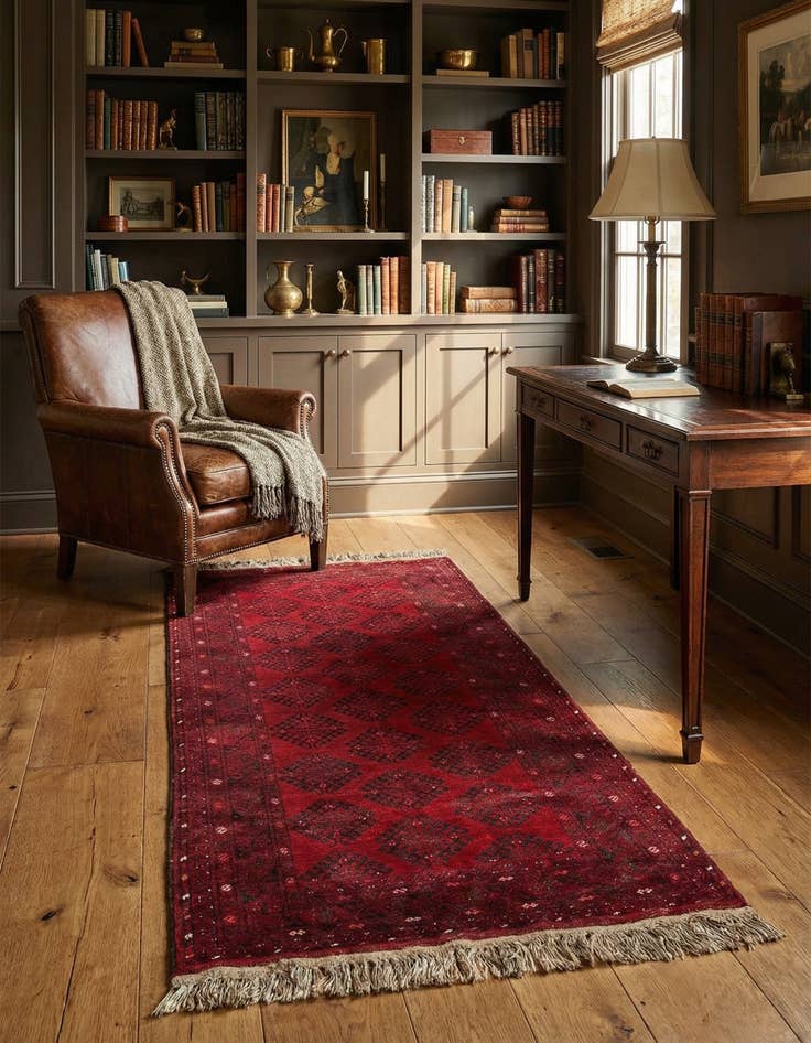 Detail image of 3' 5 x 6' 2  Hand Knotted Afghan Akhche Wool Rug