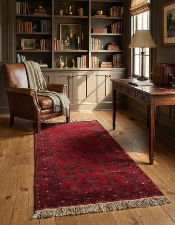 3' 5 x 6' 2 Hand Knotted Afghan Akhche Wool Rug