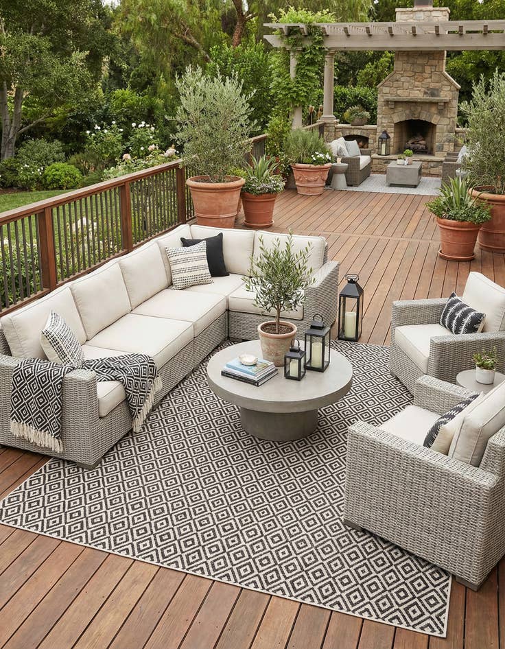 Detail image of 10' x 10'  Washable Jill Zarin Costa Rica Indoor / Outdoor Square Rug