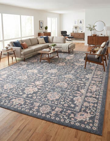 Navy Blue Kamala Washable Rug