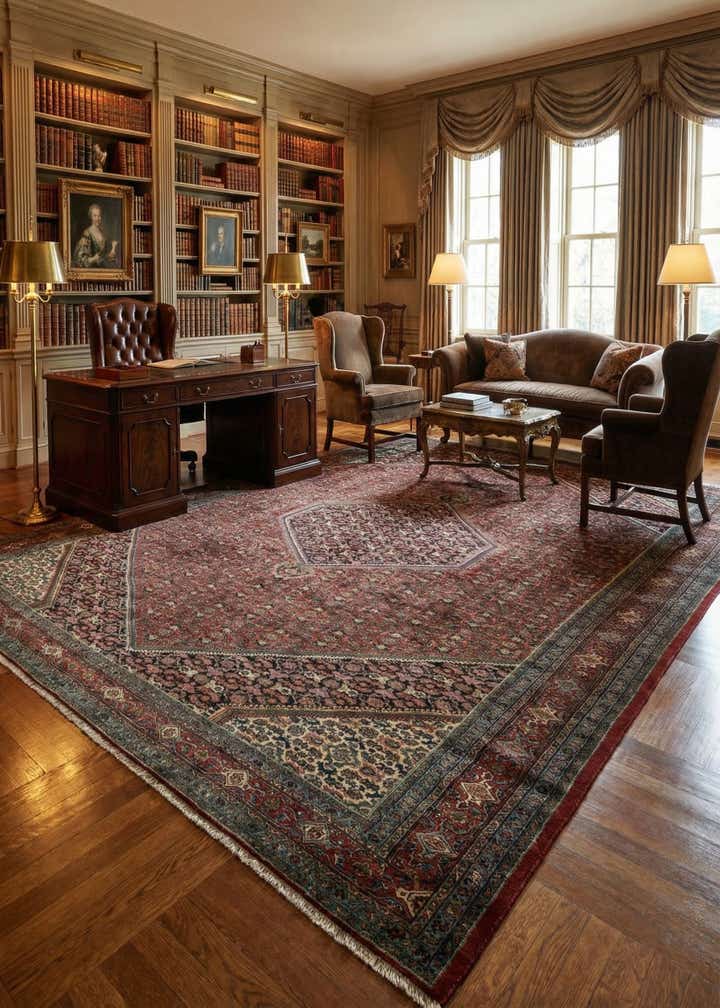 10' 2 x 13' 3 Hand Knotted Bidjar Persian Wool Rug