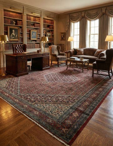 10' 2 x 13' 3 Hand Knotted Bidjar Persian Wool Rug