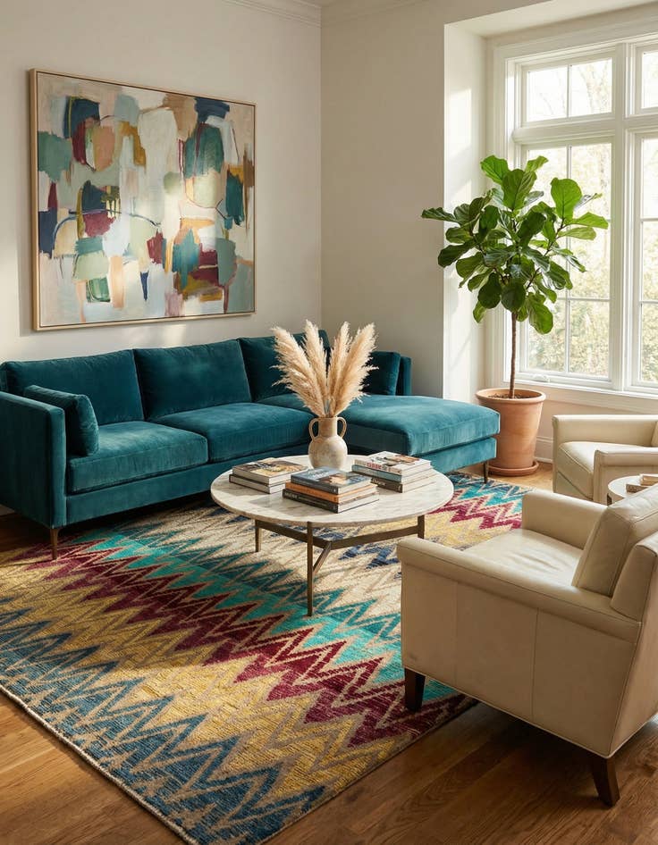 Detail image of 8' 5 x 10' 4  Hand Knotted Darya Wool Rug