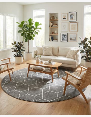 10' x 10' Trellis Frieze Round Rug