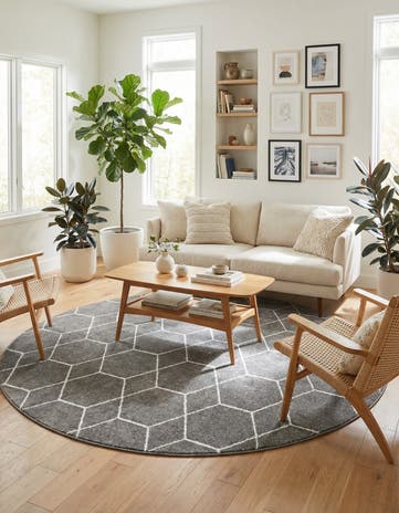 10' x 10' Lattice Frieze Round Rug