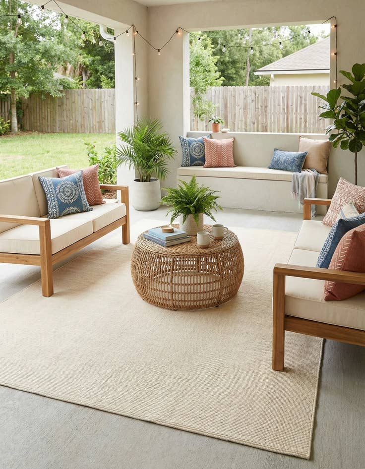 Detail image of 9' x 12' Easy-Clean Jill Zarin Palm Springs Indoor / Outdoor Rug