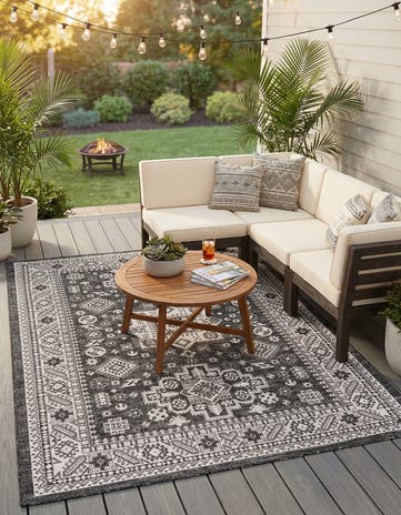 7' x 10' Easy-Clean Aztec Indoor / Outdoor Rug