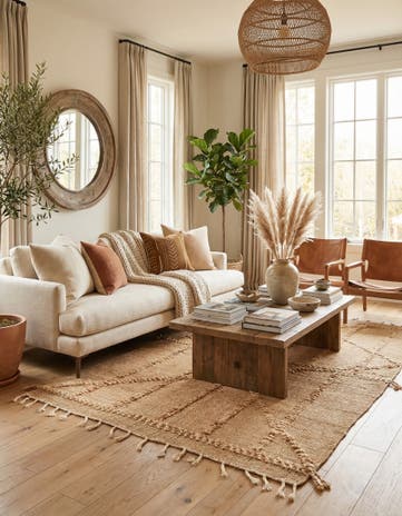 5' x 8' 2 Hand Knotted Moroccan Wool Rug