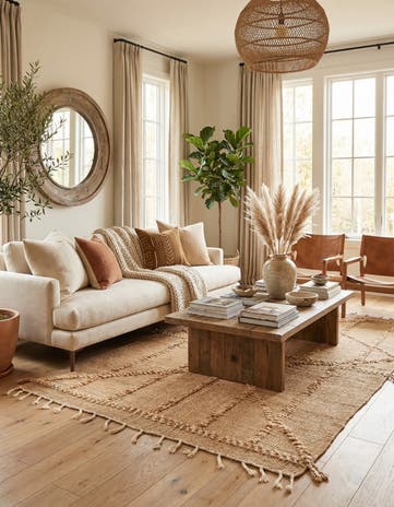 5' x 8' 2 Hand Knotted Moroccan Wool Rug