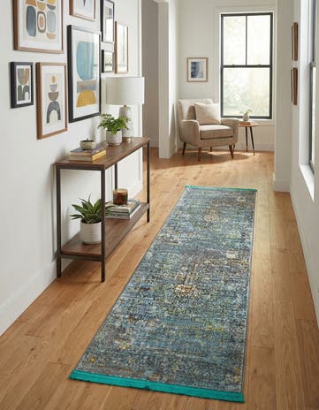 Turquoise Santiago Runner Rug