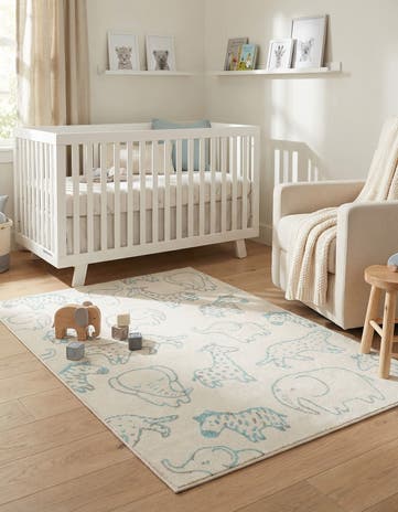 5' 3 x 8' Animals Whimsy Kids Rug