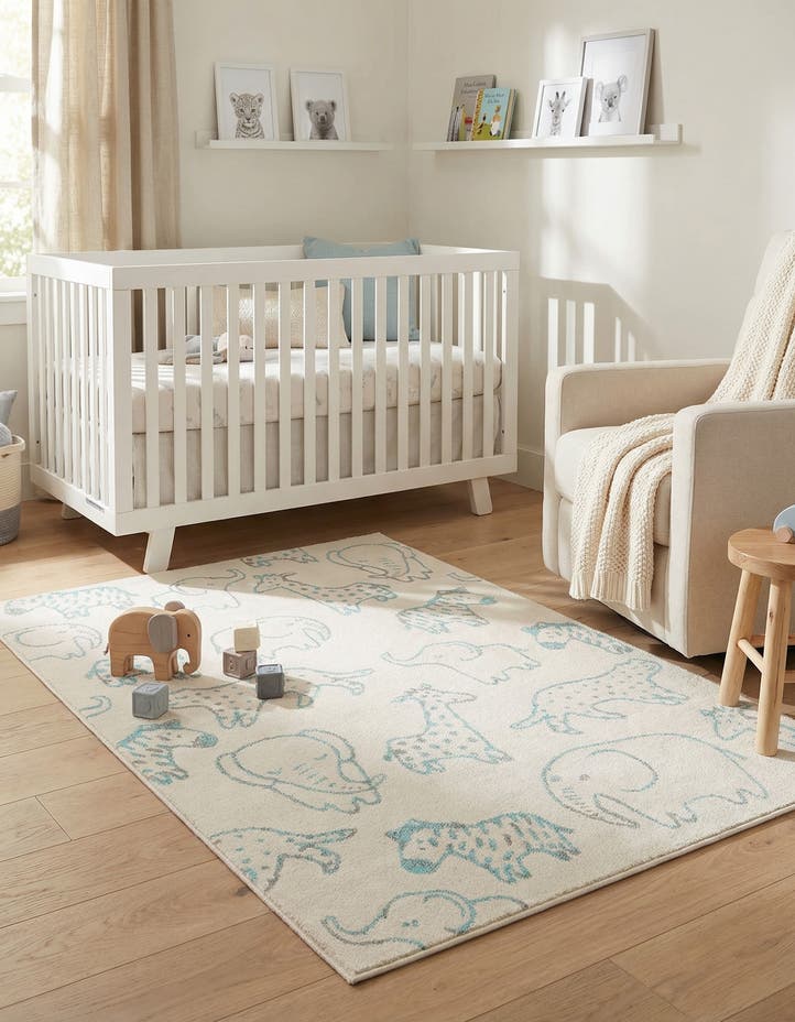 5' 3 x 8' Animals Whimsy Kids Rug