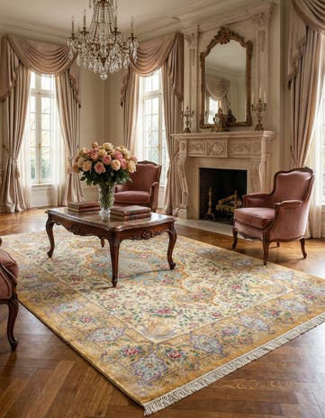 6' 8 x 9' 9 Ghom Silk Rug