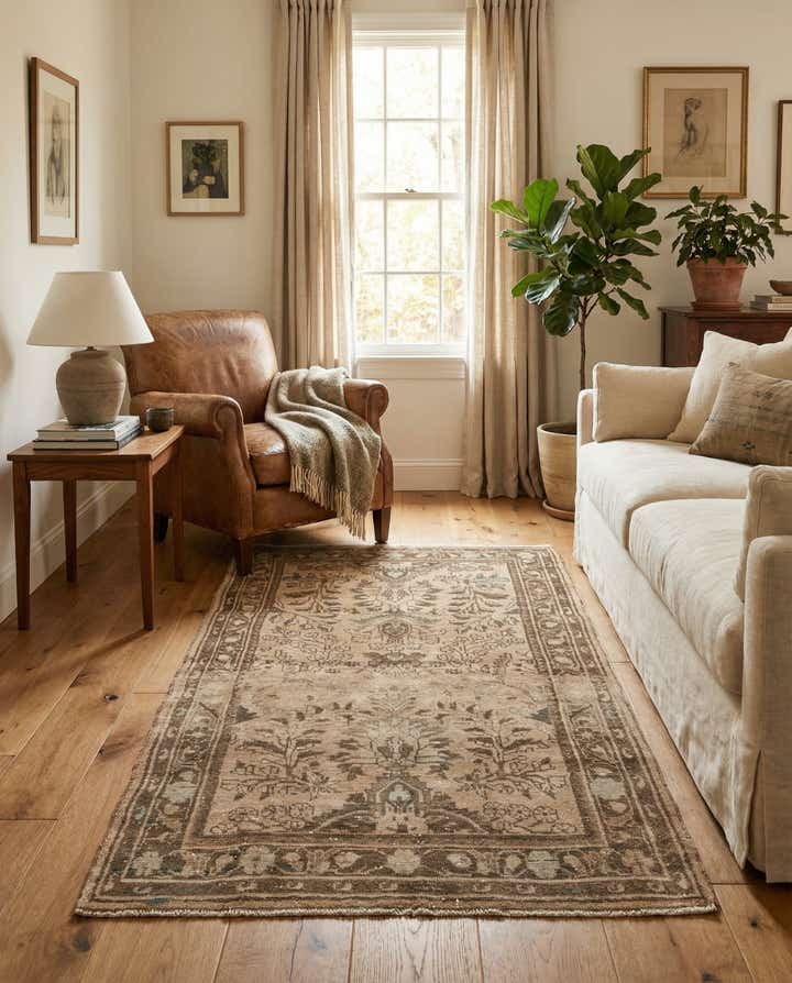 3' 6 x 6' 8 Hand Knotted Ultra Vintage Persian Wool Rug