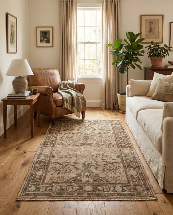 Detail image of 3' 6 x 6' 8 Hand Knotted Ultra Vintage Persian Wool Rug