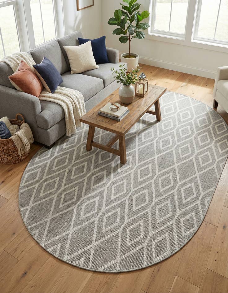 Detail image of 5' 3 x 8'  Washable Jill Zarin Turks and Caicos Indoor / Outdoor Oval Rug