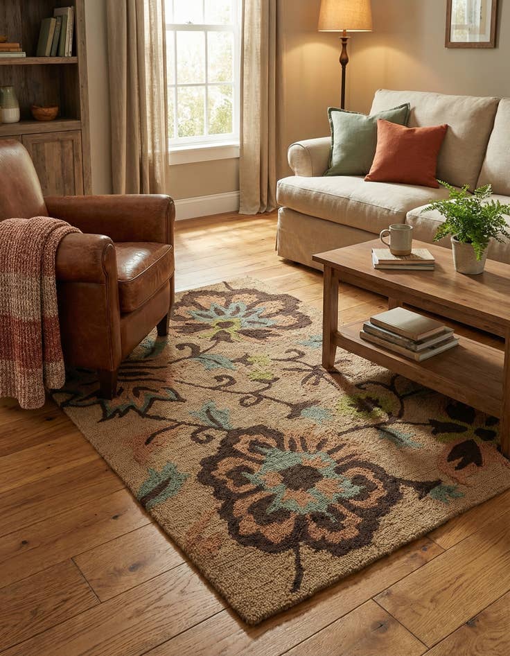 Detail image of 4' x 5' 10 Agra Rug