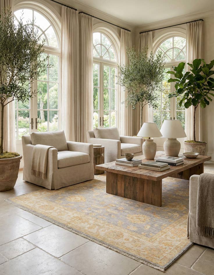 Detail image of  6' 6 x 10' Ziegler Wool Rug