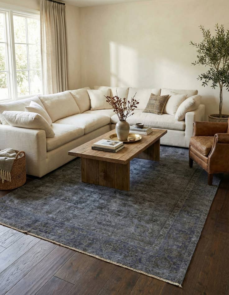 Detail image of 5' 11 x 9' 8  Hand Knotted Ultra Vintage Persian Wool Rug