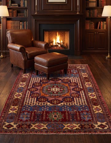4' 11 x 6' 5 Hand Knotted Mamluk Ziegler Rug