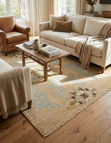 4' 3 x 6' 5 Hand Knotted Oushak Wool Rug