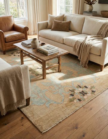 4' 3 x 6' 5 Hand Knotted Oushak Wool Rug