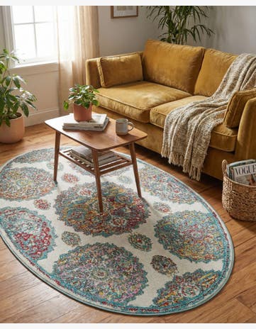 Cream Paragon Oval Rug