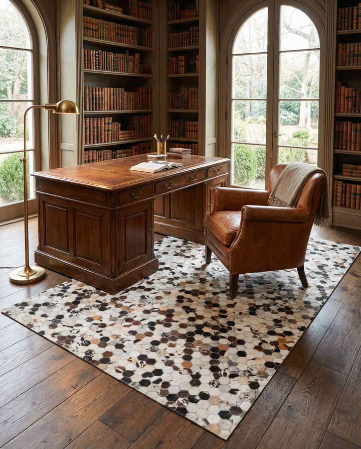5' x 8' Cowhide Leather Rug