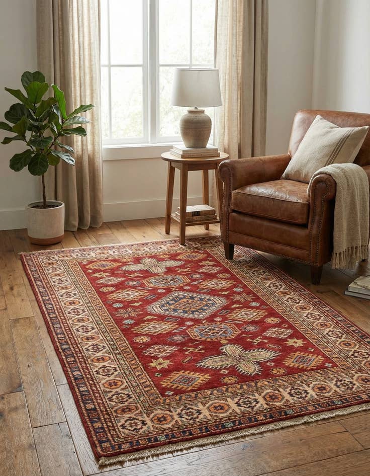 Detail image of  3' 10 x 6'  Hand Knotted Kazak Oriental Rug