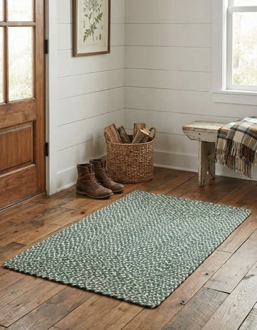 2' x 3' 1 Handmade Tweed Braided Jute Rug