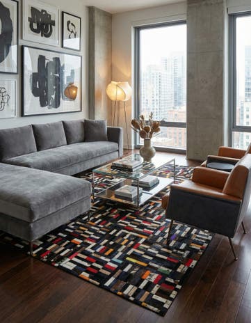 5' 1 x 7' 11 Cowhide - Patchwork Rug