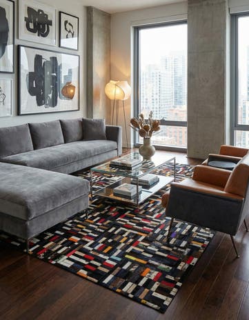 5' 1 x 7' 11 Cowhide - Patchwork Rug
