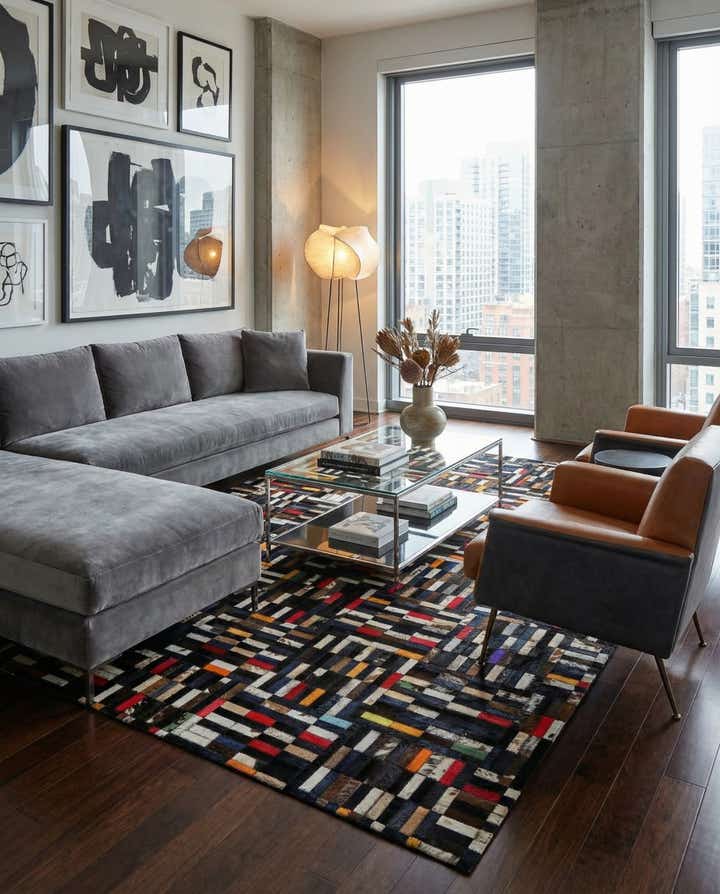 5' 1 x 7' 11 Cowhide - Patchwork Rug