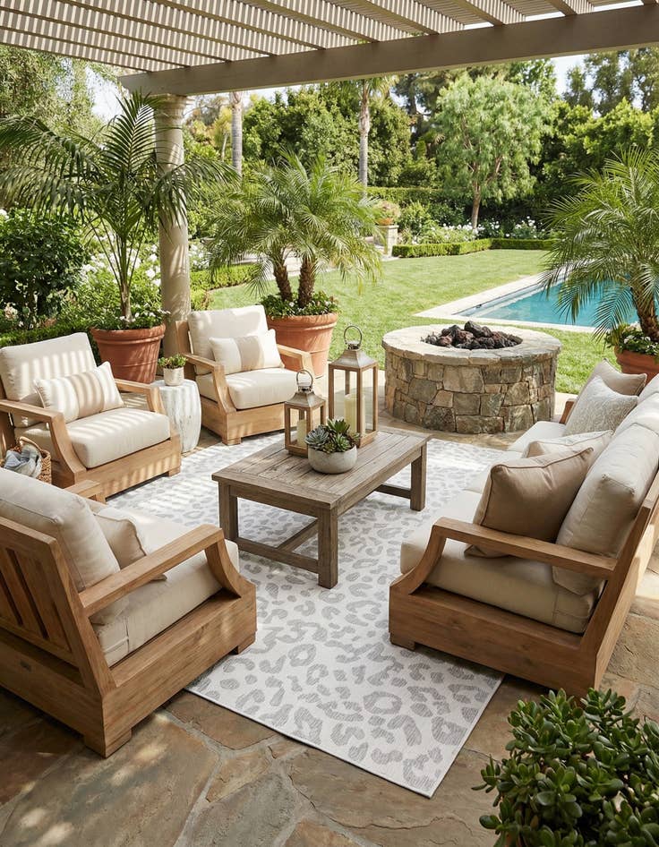 Detail image of 13' x 13'  Washable Safari Indoor / Outdoor Square Rug