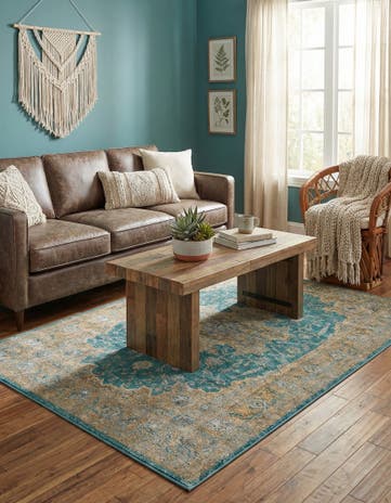 Teal Aria Rug
