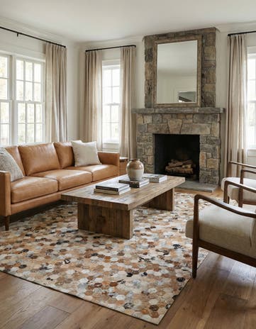 5' 4 x 7' 7 Cowhide Stocks Rug