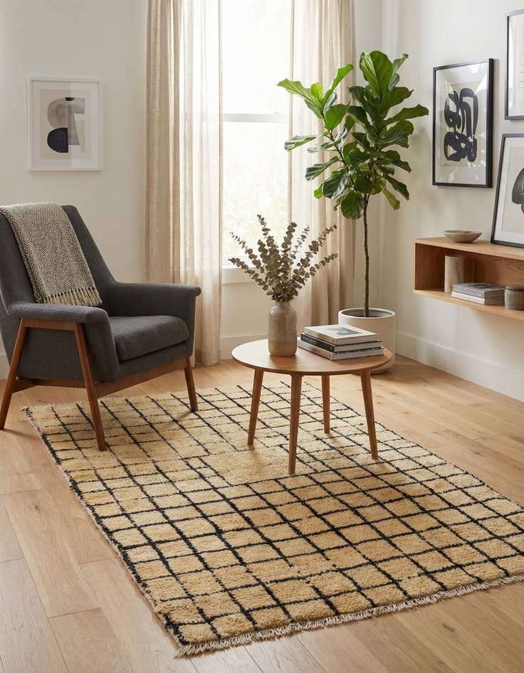 Detail image of 3' x 4' 10  Hand Knotted Modern Ziegler Wool Rug