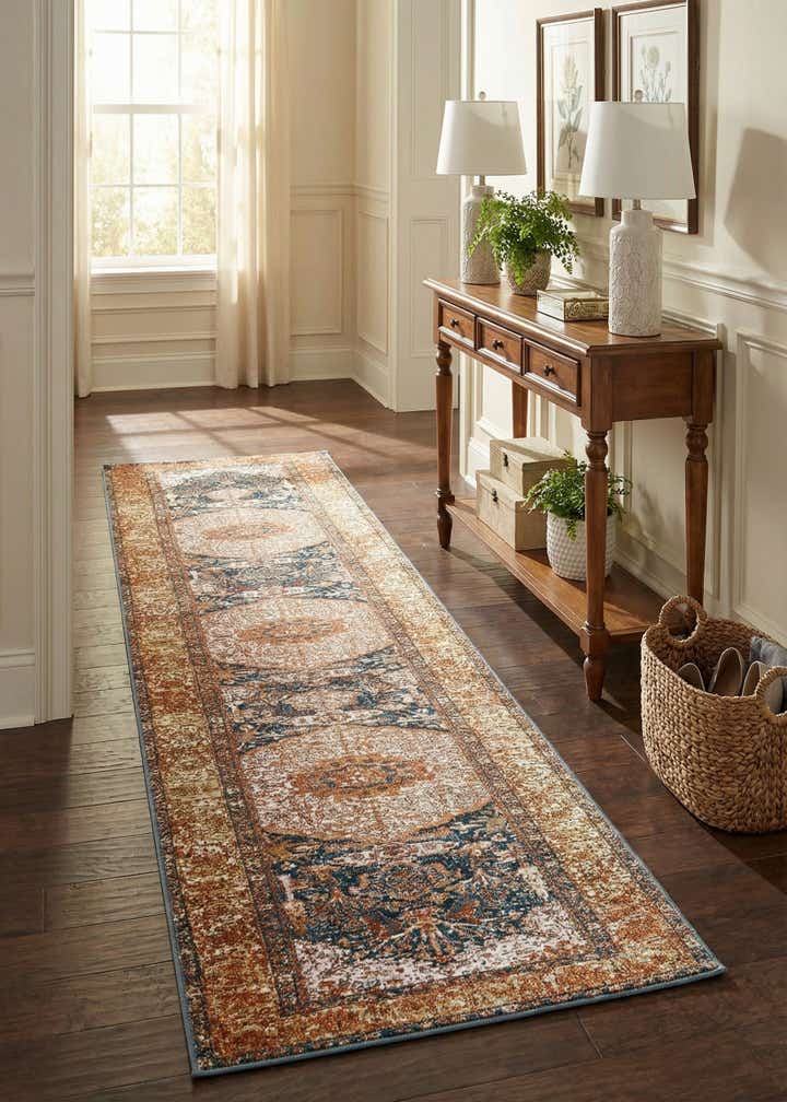 2' 7 x 12' Easy-Clean Traditional Indoor / Outdoor Runner Rug