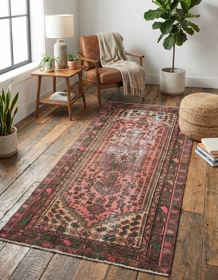 Detail image of 3' 3 x 6'  Hand Knotted Ultra Vintage Persian Wool Rug