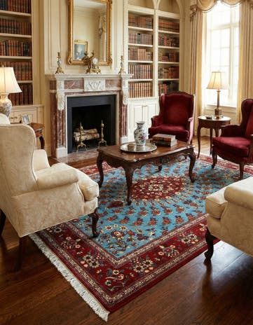 4' 8 x 7' Hand Knotted Qom Persian Rug